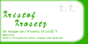 kristof krosetz business card